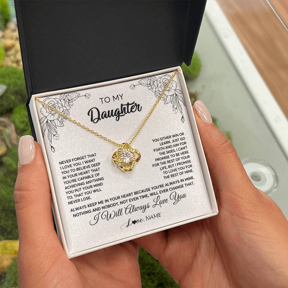 Personalized To My Daughter Necklace From Mom Dad Never Forget That I Love You Daughter Birthday Christmas Jewelry Pendant Customized Gift Box Message Card