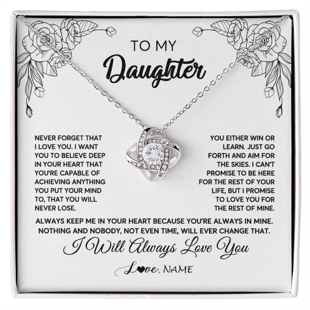 Personalized To My Daughter Necklace From Mom Dad Never Forget That I Love You Daughter Birthday Christmas Jewelry Pendant Customized Gift Box Message Card