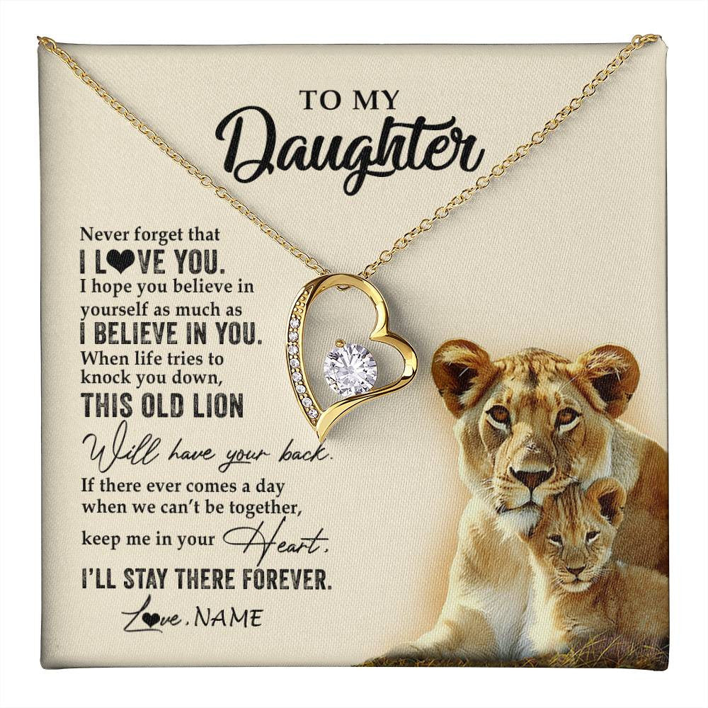 Personalized To My Daughter Necklace From Mom Mother This Old Lion Never Forget I Love You Daughter Jewelry Birthday Christmas Customized Gift Box Message Card