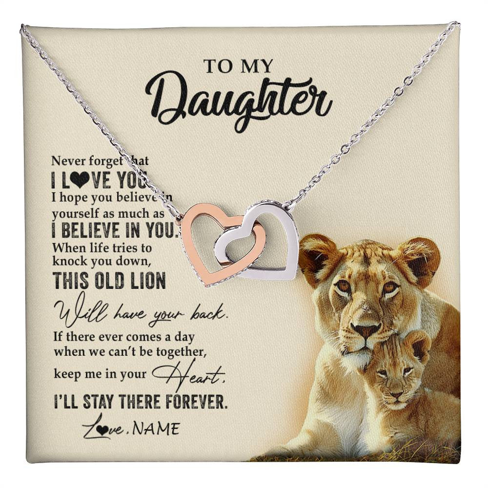 Personalized To My Daughter Necklace From Mom Mother This Old Lion Never Forget I Love You Daughter Jewelry Birthday Christmas Customized Gift Box Message Card