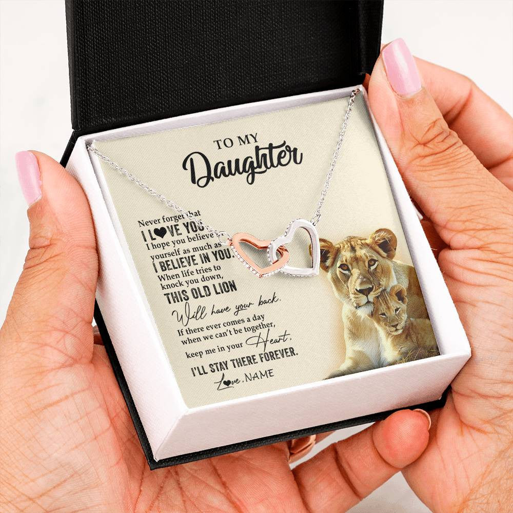 Personalized To My Daughter Necklace From Mom Mother This Old Lion Never Forget I Love You Daughter Jewelry Birthday Christmas Customized Gift Box Message Card