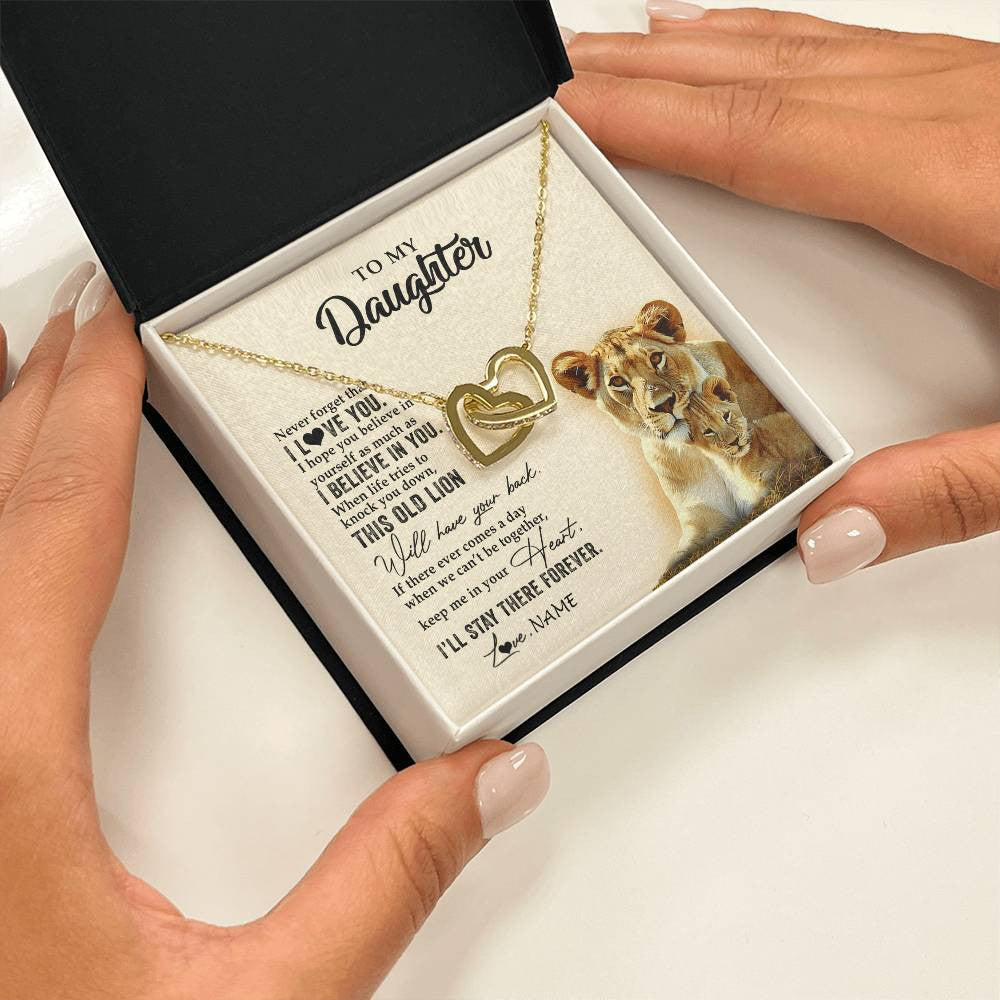 Personalized To My Daughter Necklace From Mom Mother This Old Lion Never Forget I Love You Daughter Jewelry Birthday Christmas Customized Gift Box Message Card