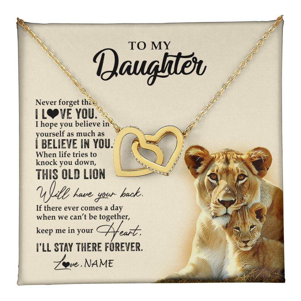 Personalized To My Daughter Necklace From Mom Mother This Old Lion Never Forget I Love You Daughter Jewelry Birthday Christmas Customized Gift Box Message Card