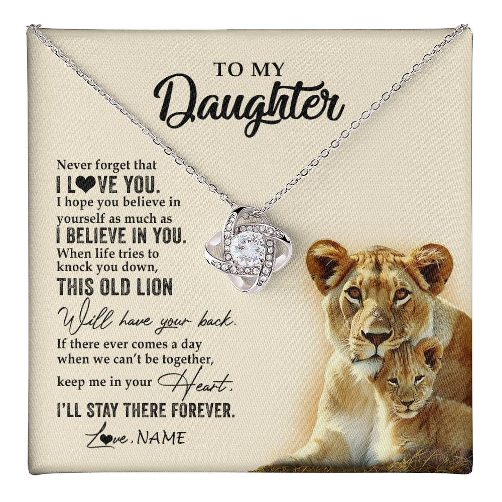 Personalized To My Daughter Necklace From Mom Mother This Old Lion Never Forget I Love You Daughter Jewelry Birthday Christmas Customized Gift Box Message Card