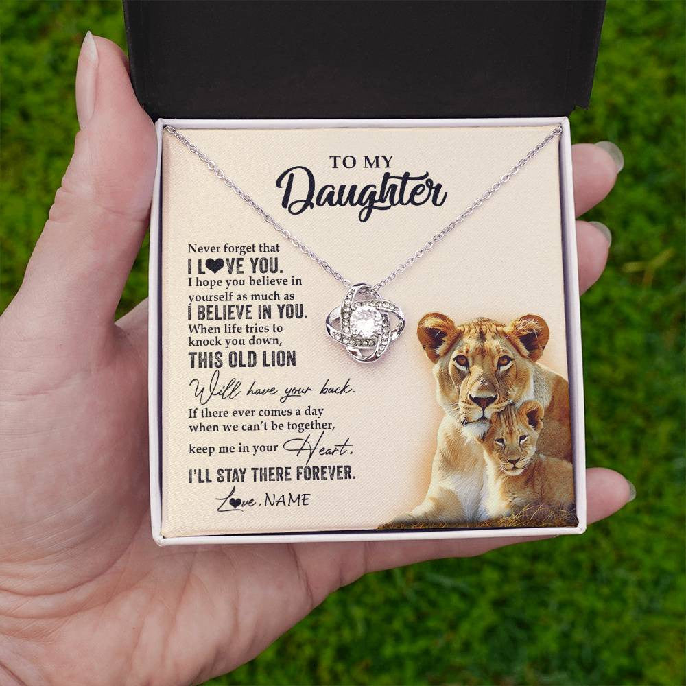 Personalized To My Daughter Necklace From Mom Mother This Old Lion Never Forget I Love You Daughter Jewelry Birthday Christmas Customized Gift Box Message Card