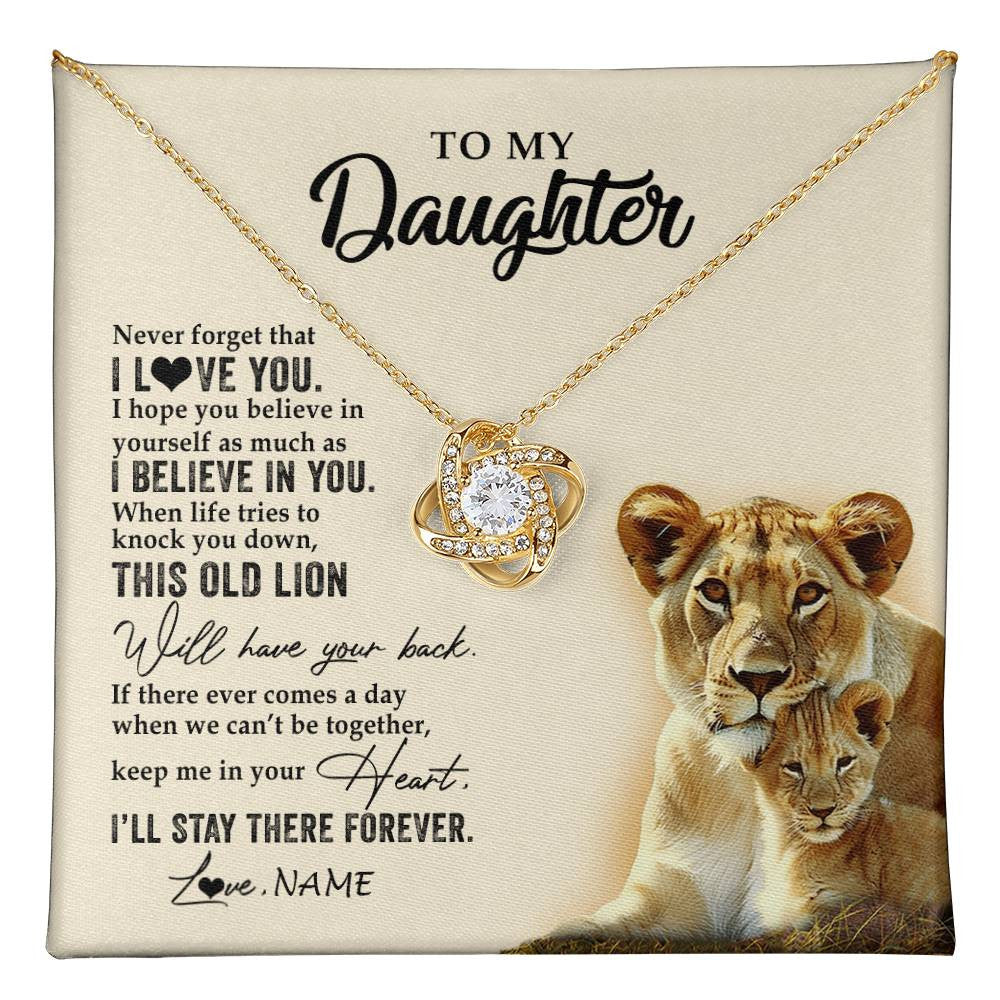 Personalized To My Daughter Necklace From Mom Mother This Old Lion Never Forget I Love You Daughter Jewelry Birthday Christmas Customized Gift Box Message Card