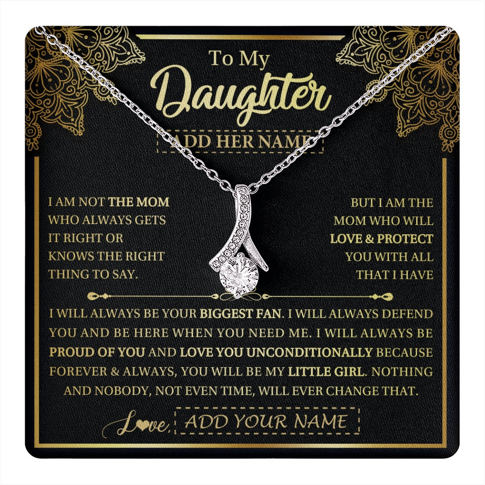Personalized To My Daughter Necklace From Mom Mother Your Biggest Fan Birthday Gifts For Daughter Gifts Christmas Jewelry Custom Gift Box Message Card