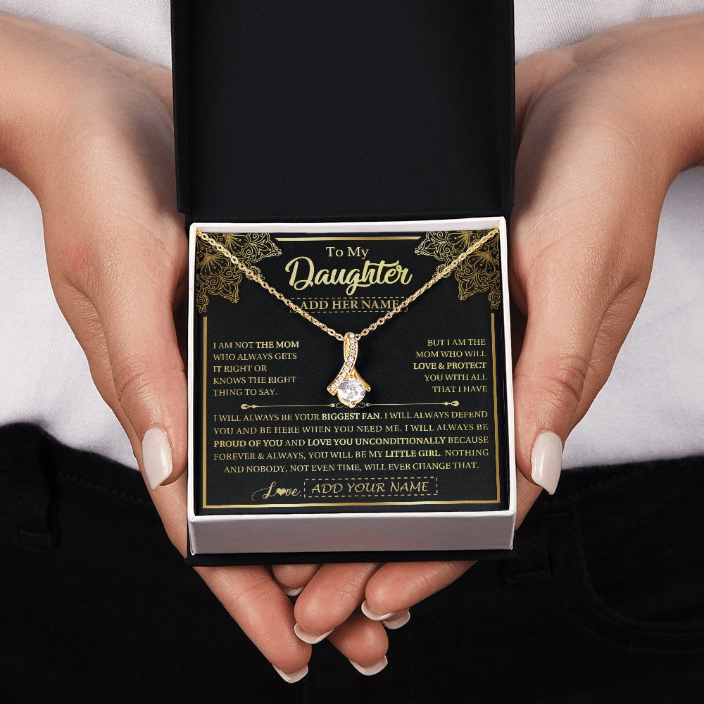 Personalized To My Daughter Necklace From Mom Mother Your Biggest Fan Birthday Gifts For Daughter Gifts Christmas Jewelry Custom Gift Box Message Card