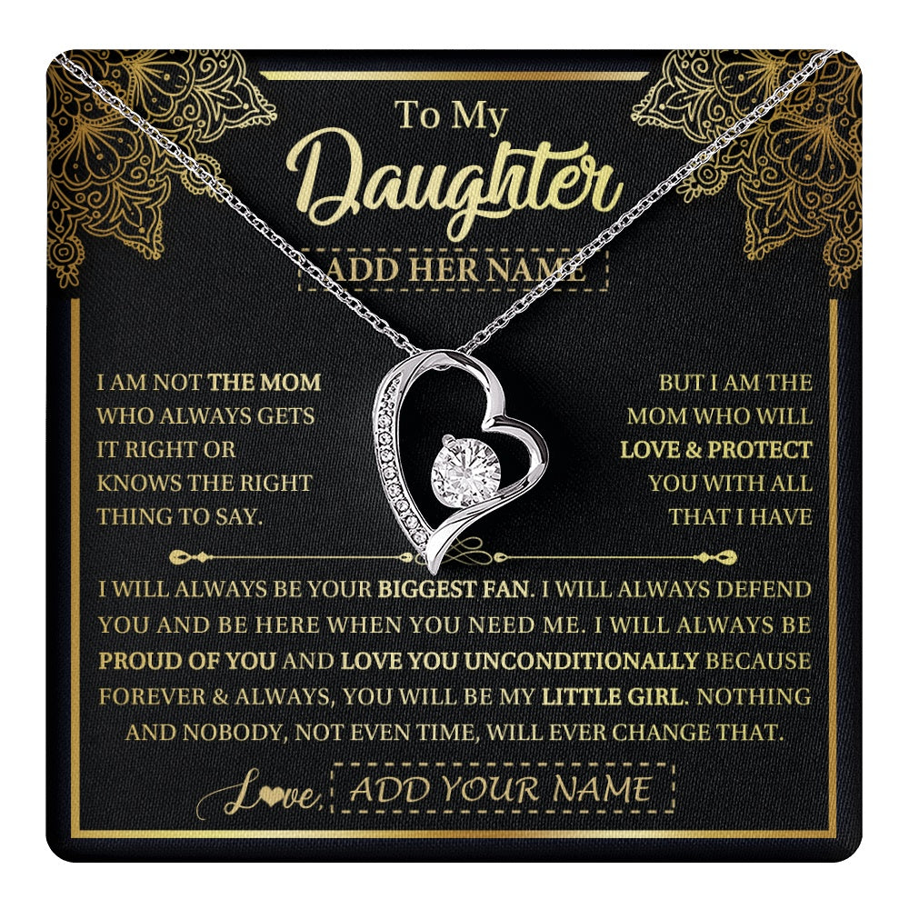 Personalized To My Daughter Necklace From Mom Mother Your Biggest Fan Birthday Gifts For Daughter Gifts Christmas Jewelry Custom Gift Box Message Card