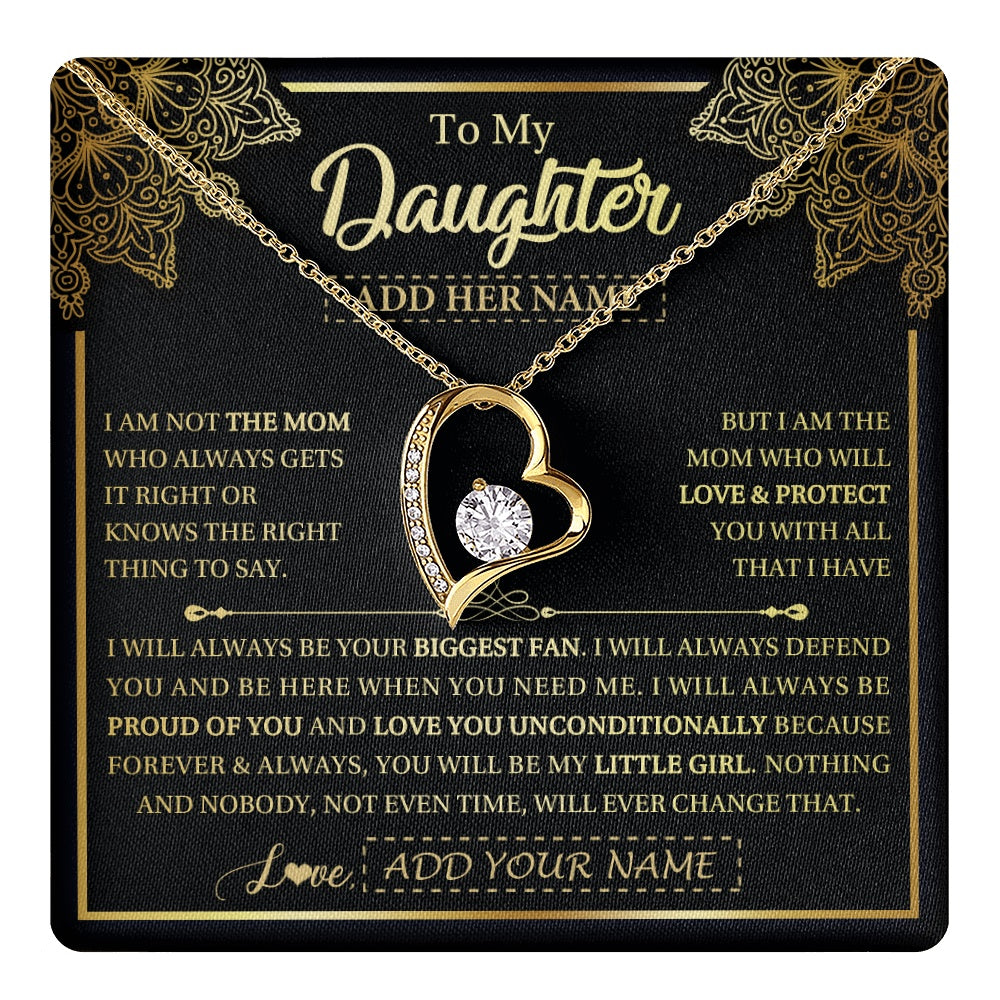 Personalized To My Daughter Necklace From Mom Mother Your Biggest Fan Birthday Gifts For Daughter Gifts Christmas Jewelry Custom Gift Box Message Card