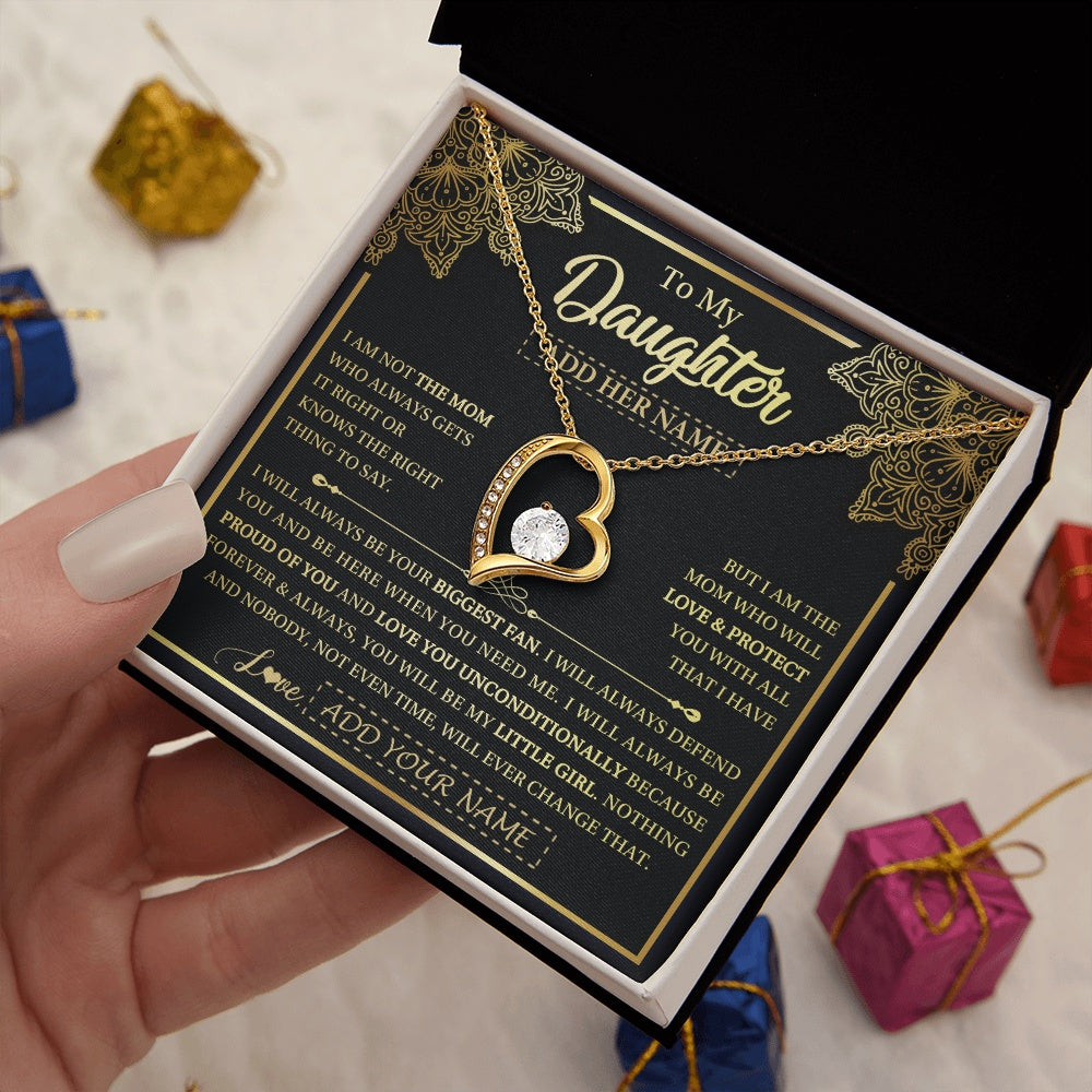 Personalized To My Daughter Necklace From Mom Mother Your Biggest Fan Birthday Gifts For Daughter Gifts Christmas Jewelry Custom Gift Box Message Card