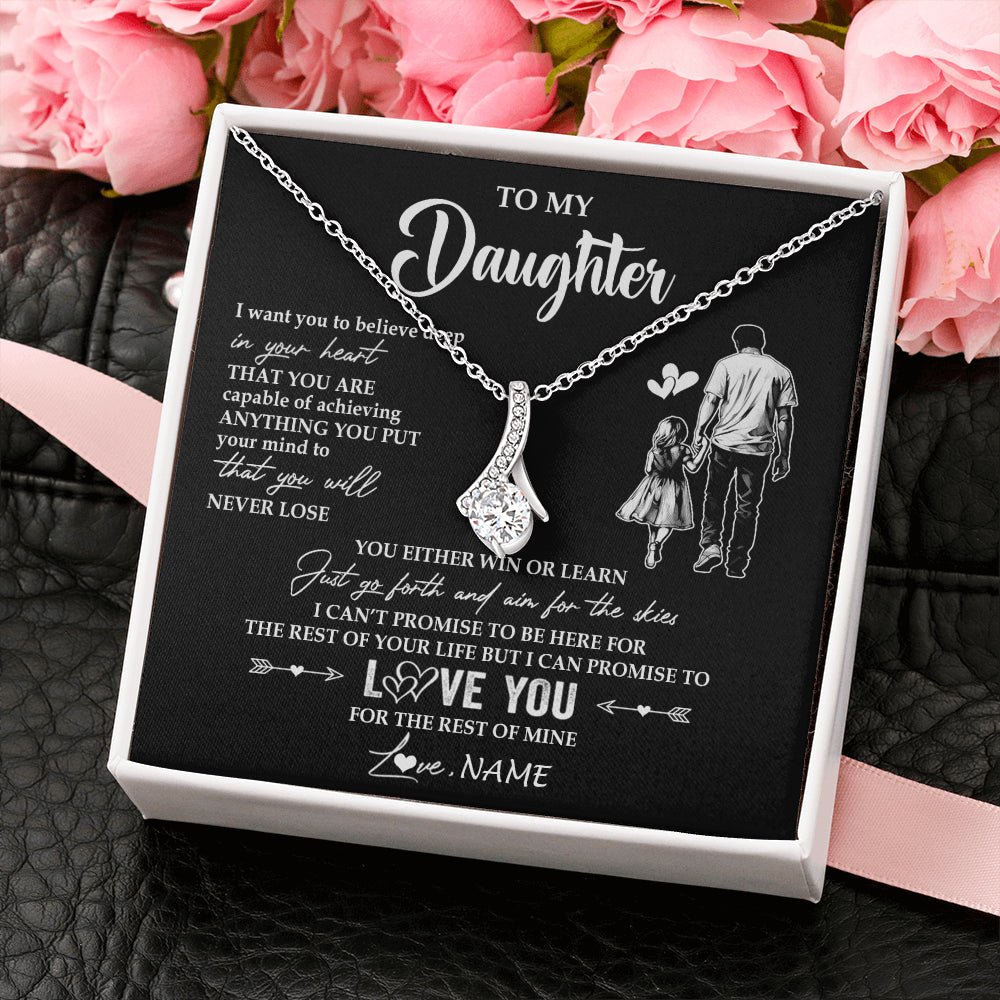Personalized To My Daughter Necklace You Will Never Lose From Dad Father Daughter Birthday Gifts Graduation Christmas Customized Gift Box Message Card