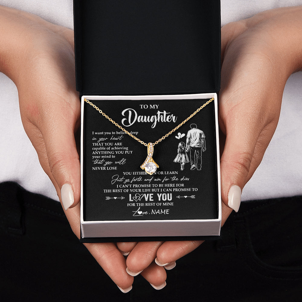 Personalized To My Daughter Necklace You Will Never Lose From Dad Father Daughter Birthday Gifts Graduation Christmas Customized Gift Box Message Card
