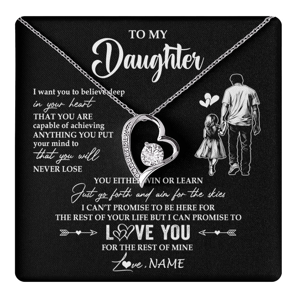 Personalized To My Daughter Necklace You Will Never Lose From Dad Father Daughter Birthday Gifts Graduation Christmas Customized Gift Box Message Card