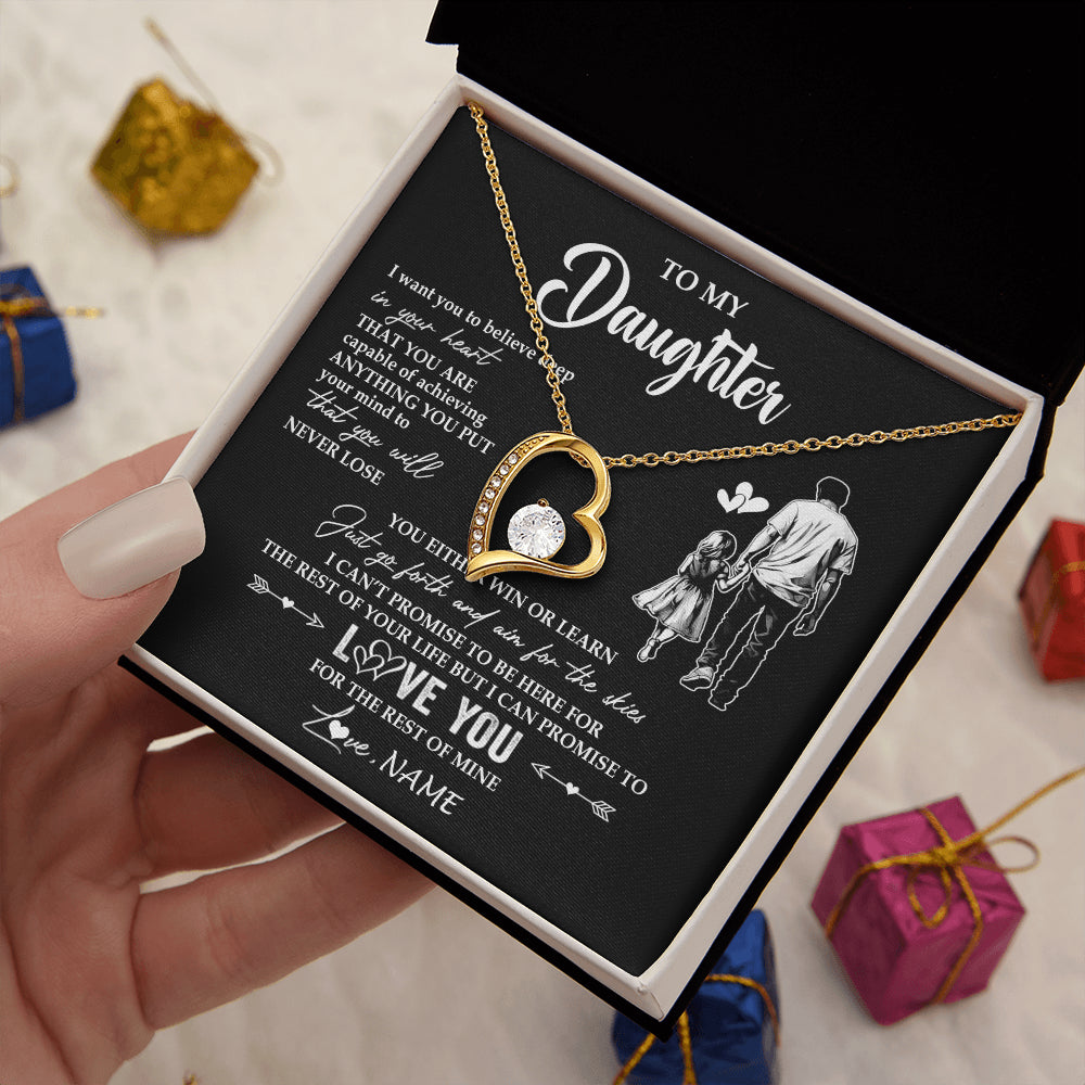 Personalized To My Daughter Necklace You Will Never Lose From Dad Father Daughter Birthday Gifts Graduation Christmas Customized Gift Box Message Card