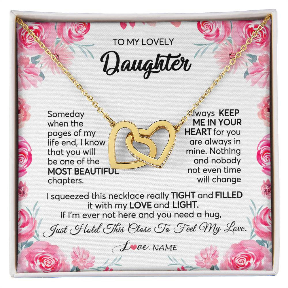 Personalized To My Daughter Necklace from Mom Dad Always Keep Me in Your Heart Daughter Birthday Graduation Christmas Customized Gift Box Message Card