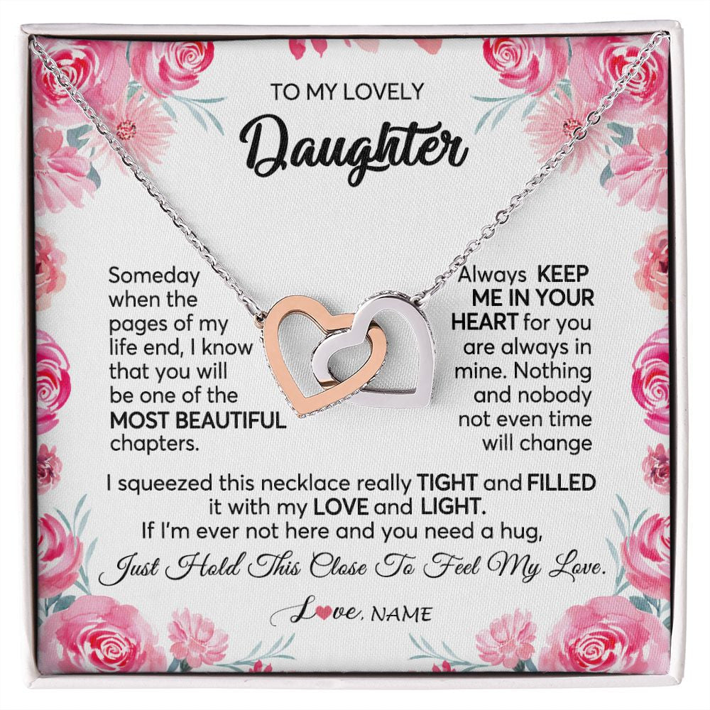 Personalized To My Daughter Necklace from Mom Dad Always Keep Me in Your Heart Daughter Birthday Graduation Christmas Customized Gift Box Message Card