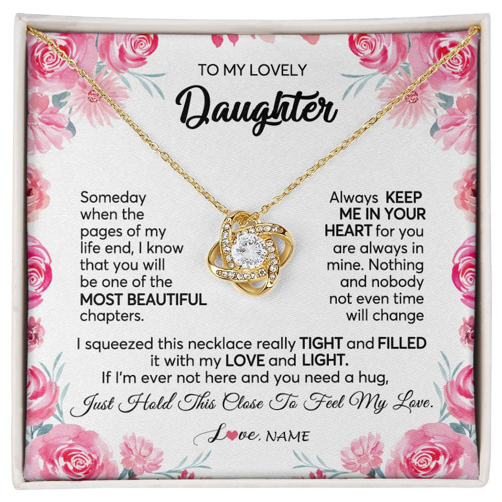 Personalized To My Daughter Necklace from Mom Dad Always Keep Me in Your Heart Daughter Birthday Graduation Christmas Customized Gift Box Message Card