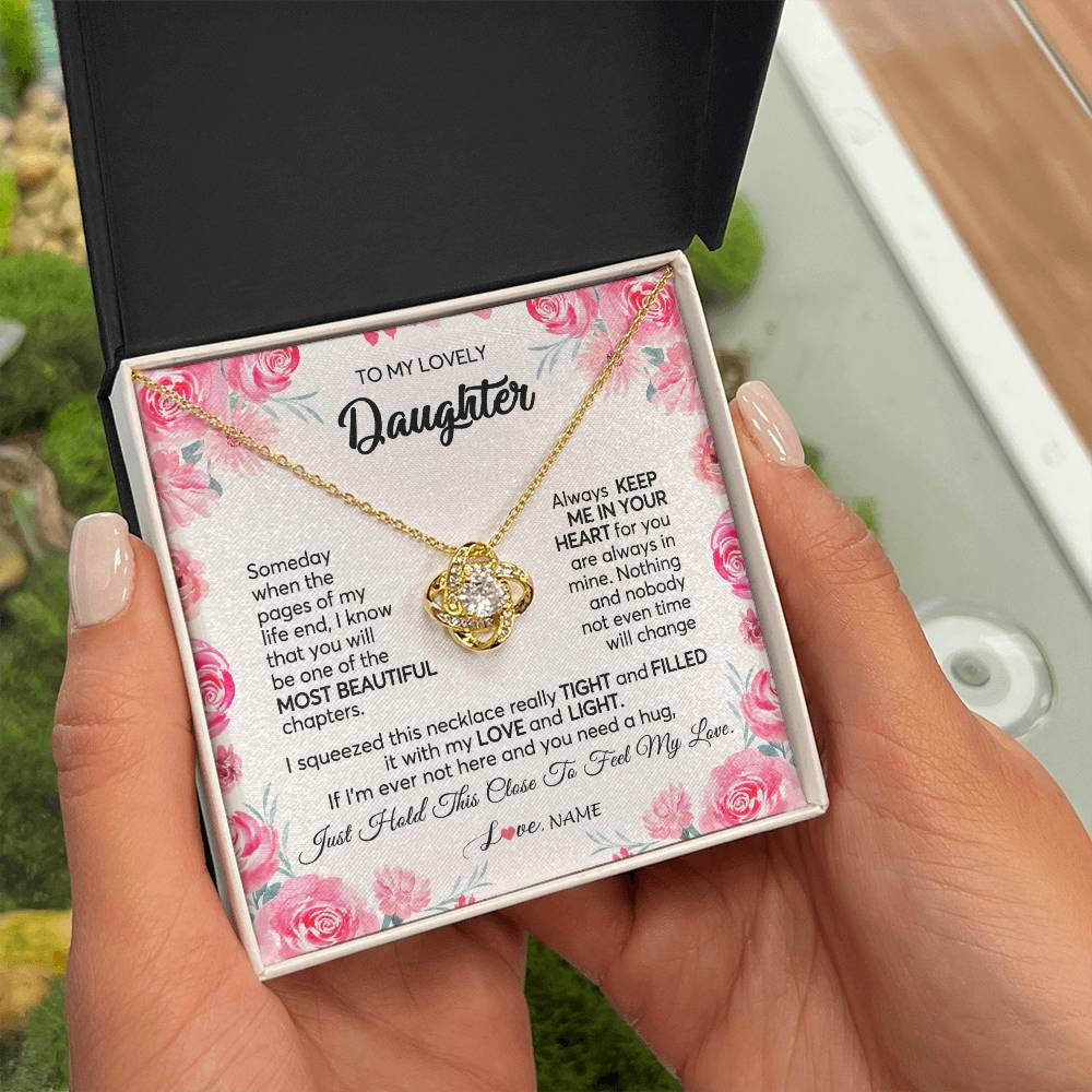Personalized To My Daughter Necklace from Mom Dad Always Keep Me in Your Heart Daughter Birthday Graduation Christmas Customized Gift Box Message Card