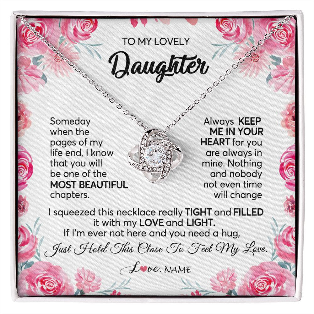 Personalized To My Daughter Necklace from Mom Dad Always Keep Me in Your Heart Daughter Birthday Graduation Christmas Customized Gift Box Message Card