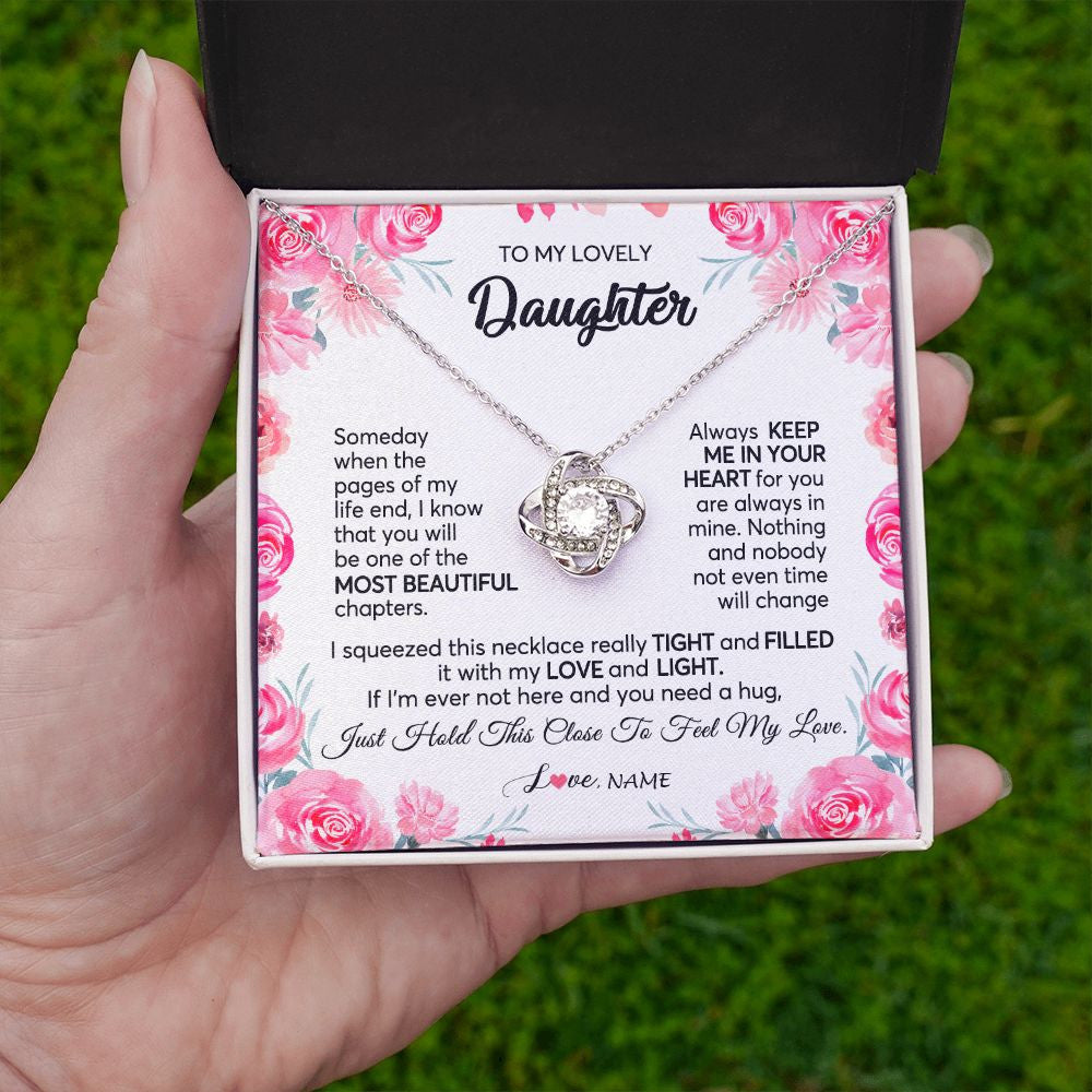 Personalized To My Daughter Necklace from Mom Dad Always Keep Me in Your Heart Daughter Birthday Graduation Christmas Customized Gift Box Message Card