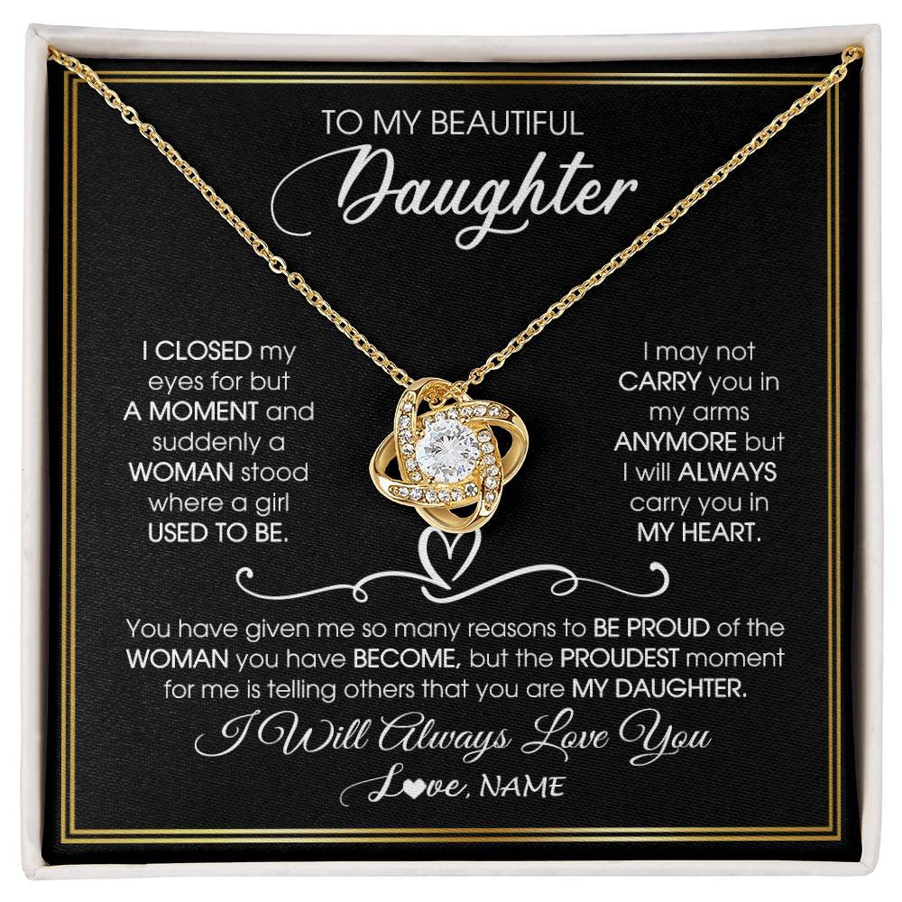 Personalized To My Daughter Necklace from Mom Mother Dad I Closed My Eyes For A Moment Daughter Birthday Graduation Christmas Customized Gift Box Message Card