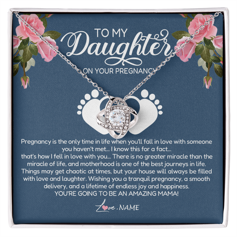 Personalized To My Daughter On Your Pregnancy Necklace First Time Mom Expecting Mama Mom Mother's Day Pendant Jewelry Customized Gift Box Message Card