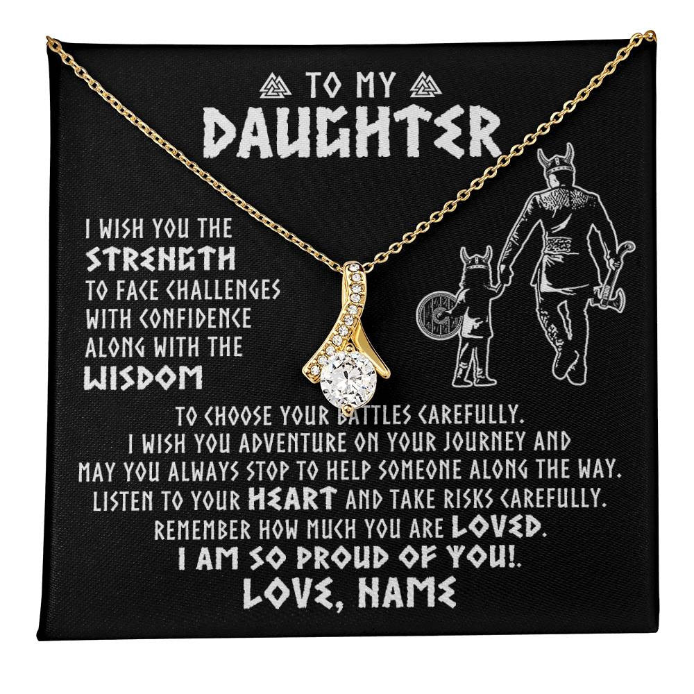 Personalized To My Daughter Viking Necklace From Dad Father I Am So Proud Of You Runes Viking Daughter Birthday Christmas Customized Gift Box Message Card