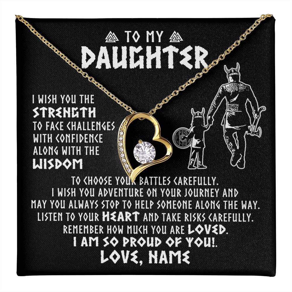 Personalized To My Daughter Viking Necklace From Dad Father I Am So Proud Of You Runes Viking Daughter Birthday Christmas Customized Gift Box Message Card