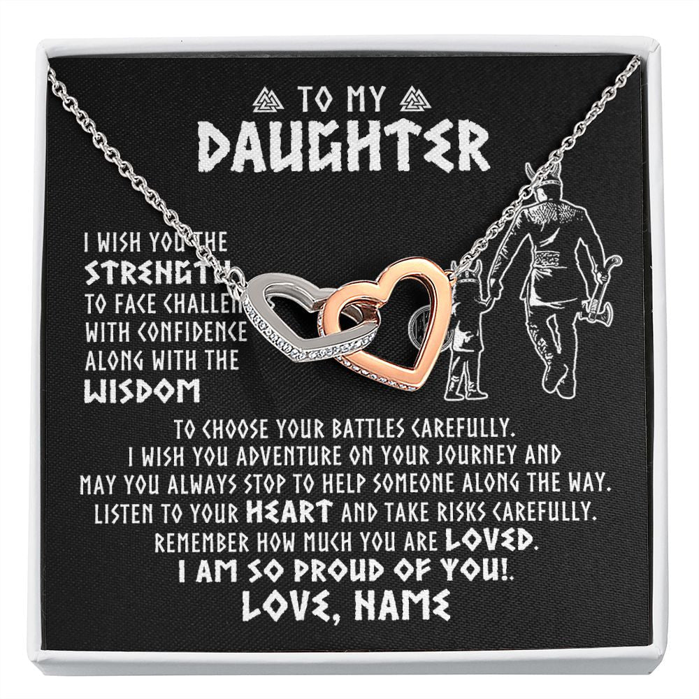 Personalized To My Daughter Viking Necklace From Dad Father I Am So Proud Of You Runes Viking Daughter Birthday Christmas Customized Gift Box Message Card