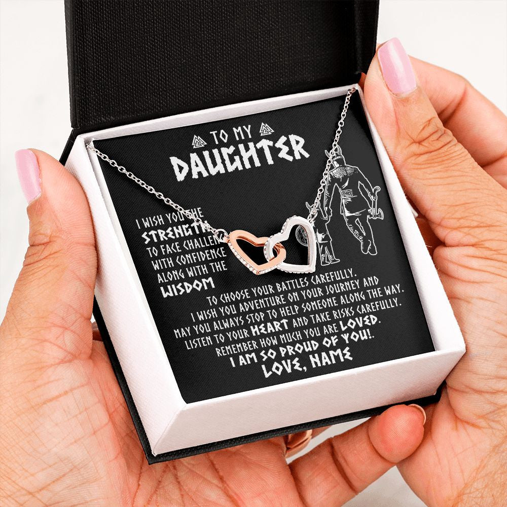 Personalized To My Daughter Viking Necklace From Dad Father I Am So Proud Of You Runes Viking Daughter Birthday Christmas Customized Gift Box Message Card