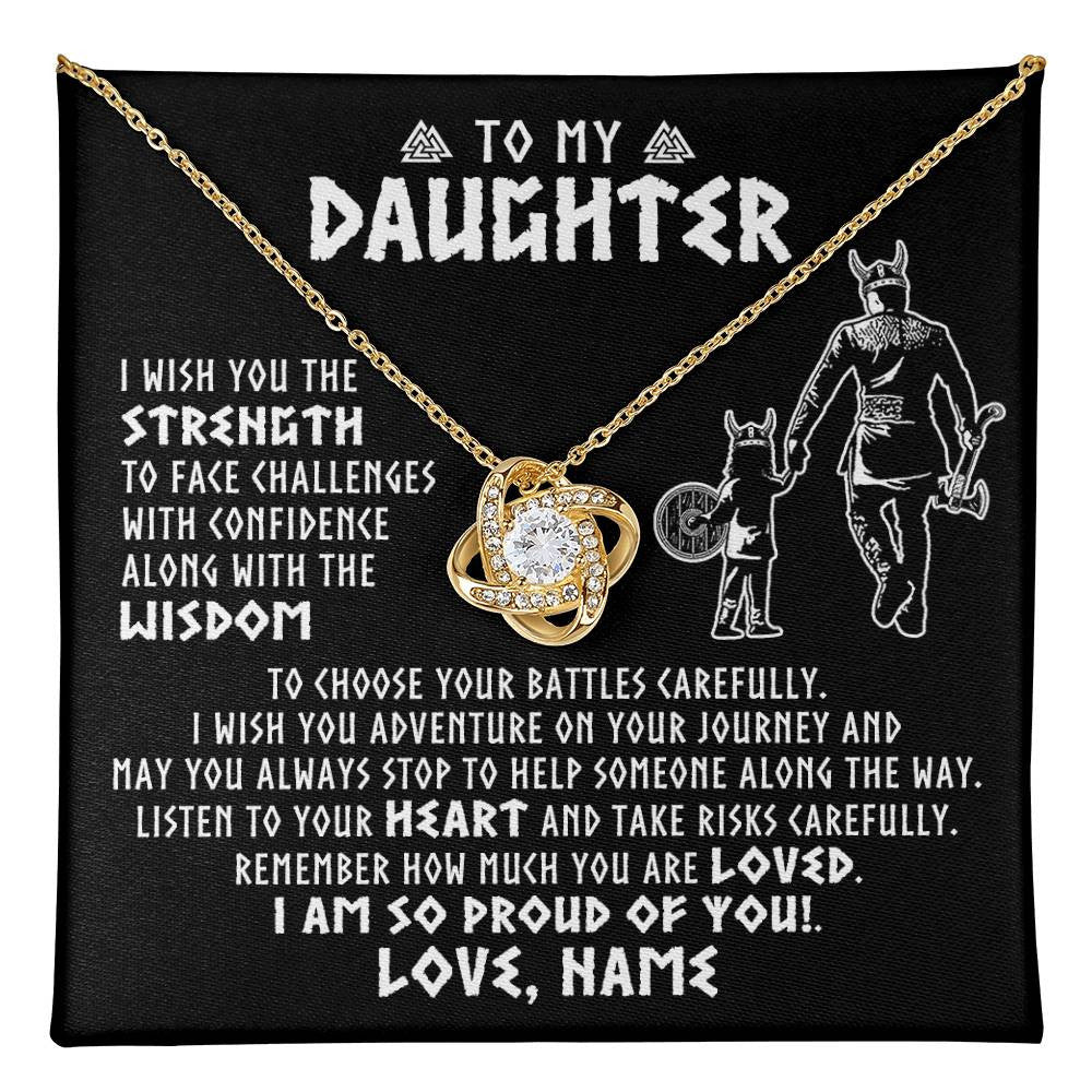 Personalized To My Daughter Viking Necklace From Dad Father I Am So Proud Of You Runes Viking Daughter Birthday Christmas Customized Gift Box Message Card