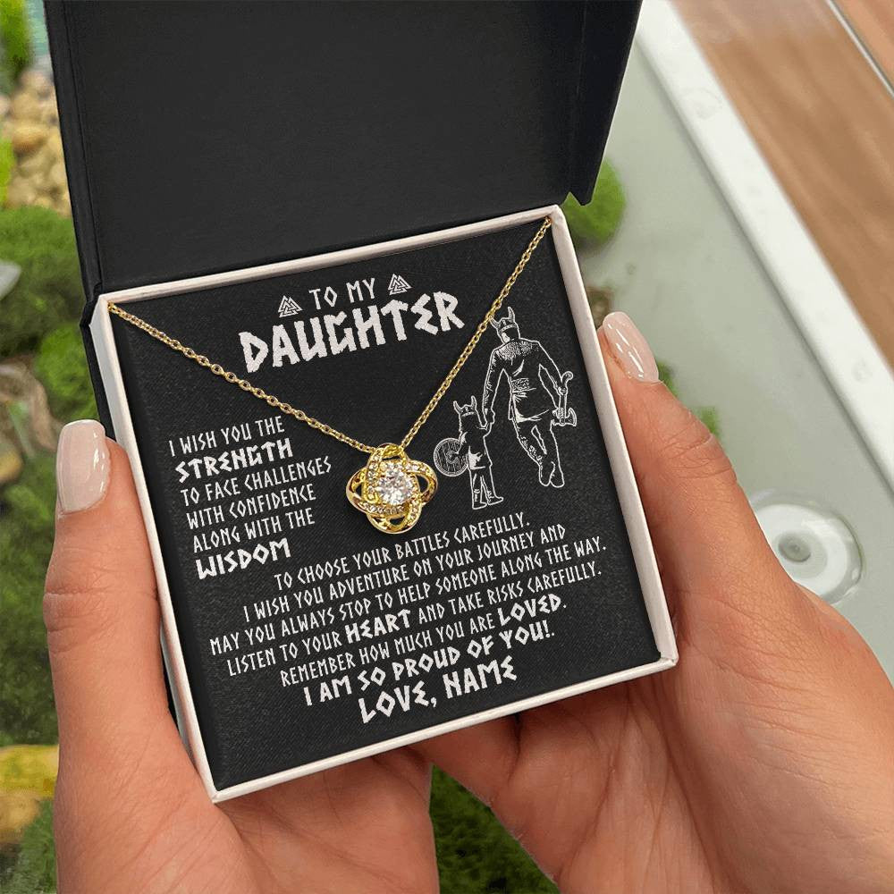 Personalized To My Daughter Viking Necklace From Dad Father I Am So Proud Of You Runes Viking Daughter Birthday Christmas Customized Gift Box Message Card