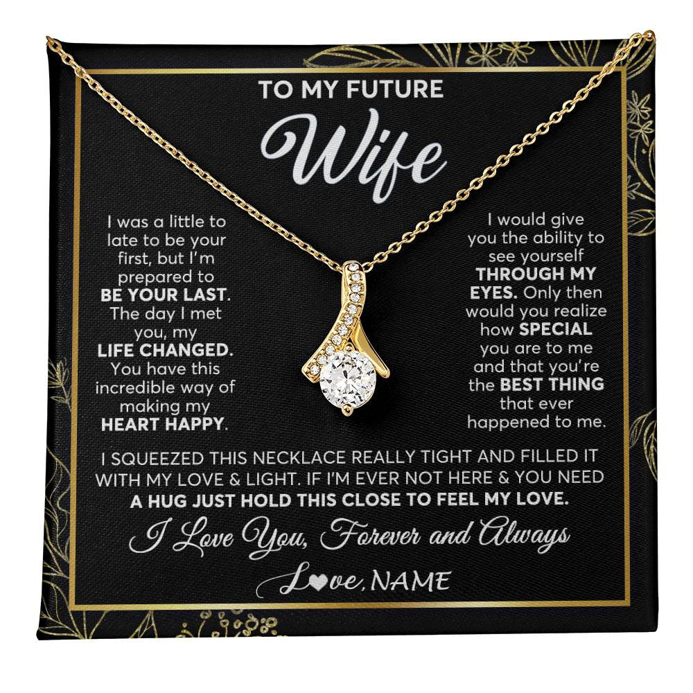 Personalized To My Future Wife Necklace From Husband My Love Fiancee Wife Birthday Anniversary Valentines Christmas Customized Gift Box Message Card