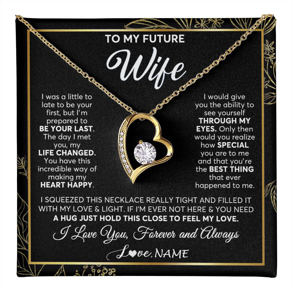 Personalized To My Future Wife Necklace From Husband My Love Fiancee Wife Birthday Anniversary Valentines Christmas Customized Gift Box Message Card