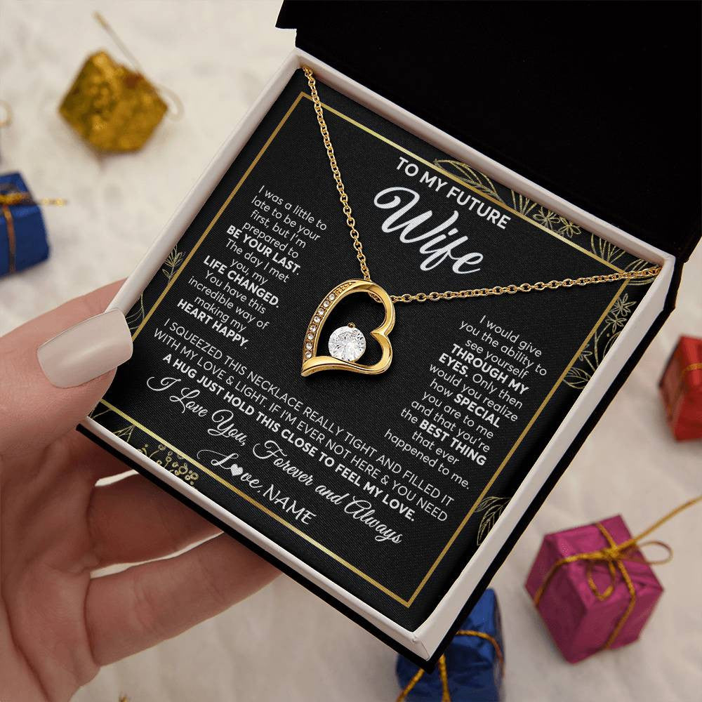 Personalized To My Future Wife Necklace From Husband My Love Fiancee Wife Birthday Anniversary Valentines Christmas Customized Gift Box Message Card