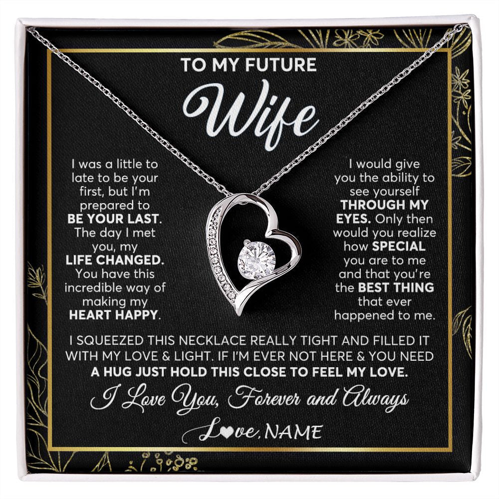 Personalized To My Future Wife Necklace From Husband My Love Fiancee Wife Birthday Anniversary Valentines Christmas Customized Gift Box Message Card