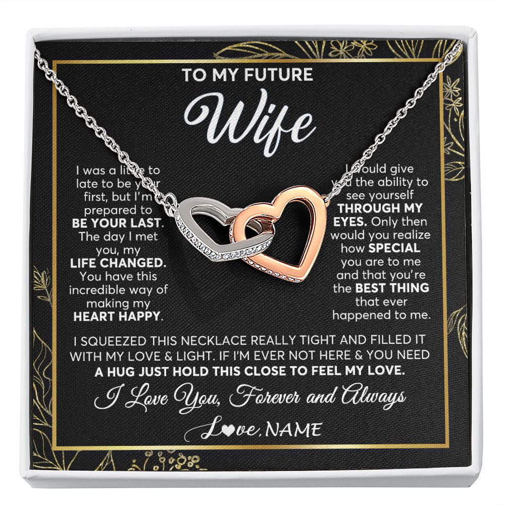 Personalized To My Future Wife Necklace From Husband My Love Fiancee Wife Birthday Anniversary Valentines Christmas Customized Gift Box Message Card
