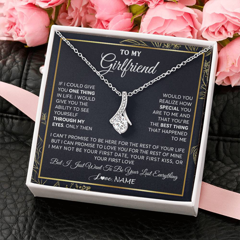Personalized To My Girlfriend Necklace From Boyfriend You Are The Best Thing Girlfriend Birthday Anniversary Valentines Customized Gift Box Message Card
