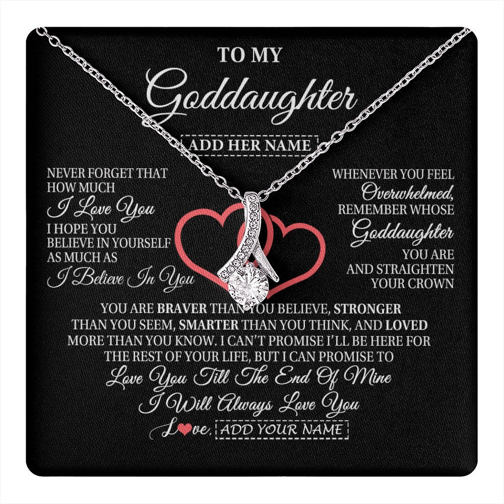 Personalized To My Goddaughter Birthday Gifts From Godmother Uncle Always Love You Goddaughter Gifts Necklace Jewelry Christmas Custom Gift Box Message Card