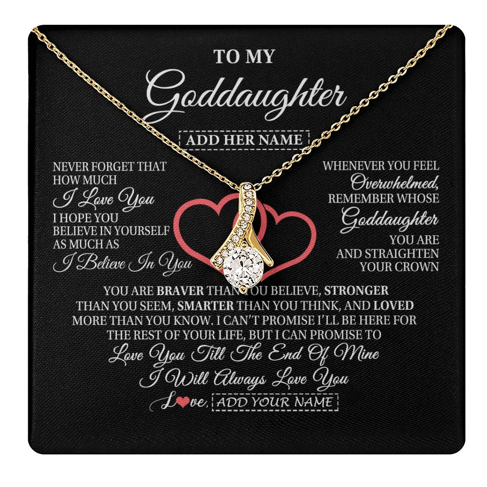 Personalized To My Goddaughter Birthday Gifts From Godmother Uncle Always Love You Goddaughter Gifts Necklace Jewelry Christmas Custom Gift Box Message Card
