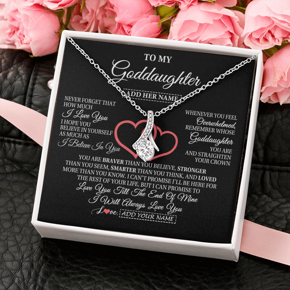 Personalized To My Goddaughter Birthday Gifts From Godmother Uncle Always Love You Goddaughter Gifts Necklace Jewelry Christmas Custom Gift Box Message Card