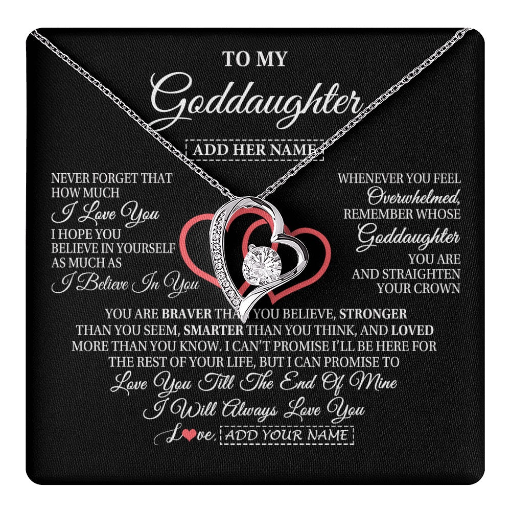 Personalized To My Goddaughter Birthday Gifts From Godmother Uncle Always Love You Goddaughter Gifts Necklace Jewelry Christmas Custom Gift Box Message Card
