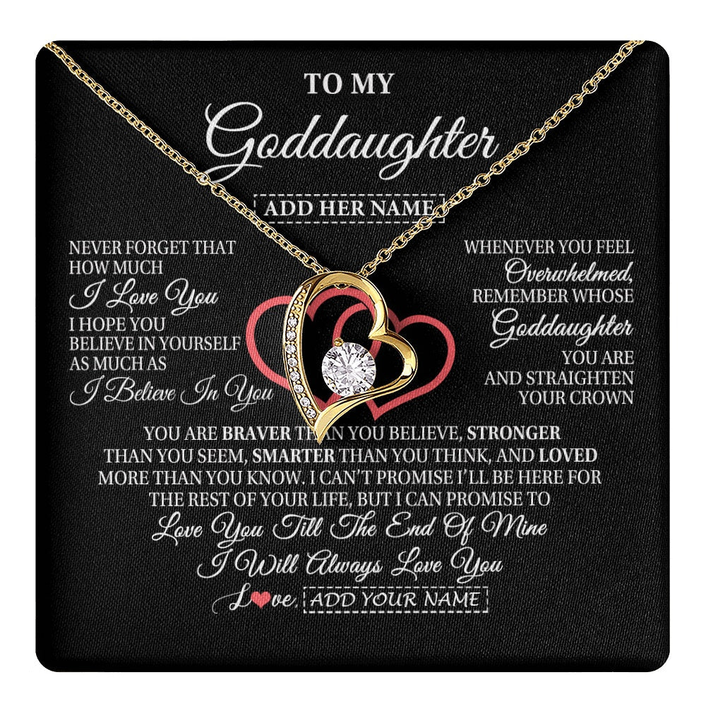 Personalized To My Goddaughter Birthday Gifts From Godmother Uncle Always Love You Goddaughter Gifts Necklace Jewelry Christmas Custom Gift Box Message Card