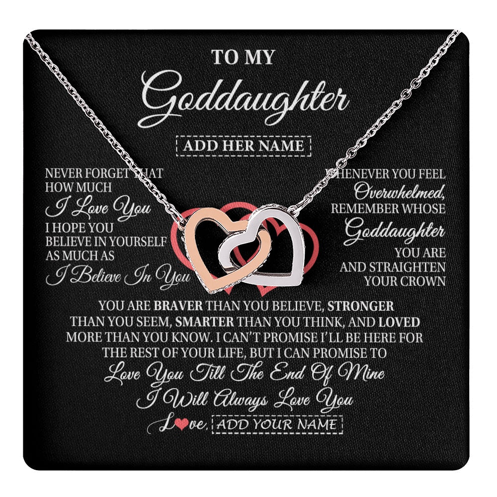 Personalized To My Goddaughter Birthday Gifts From Godmother Uncle Always Love You Goddaughter Gifts Necklace Jewelry Christmas Custom Gift Box Message Card