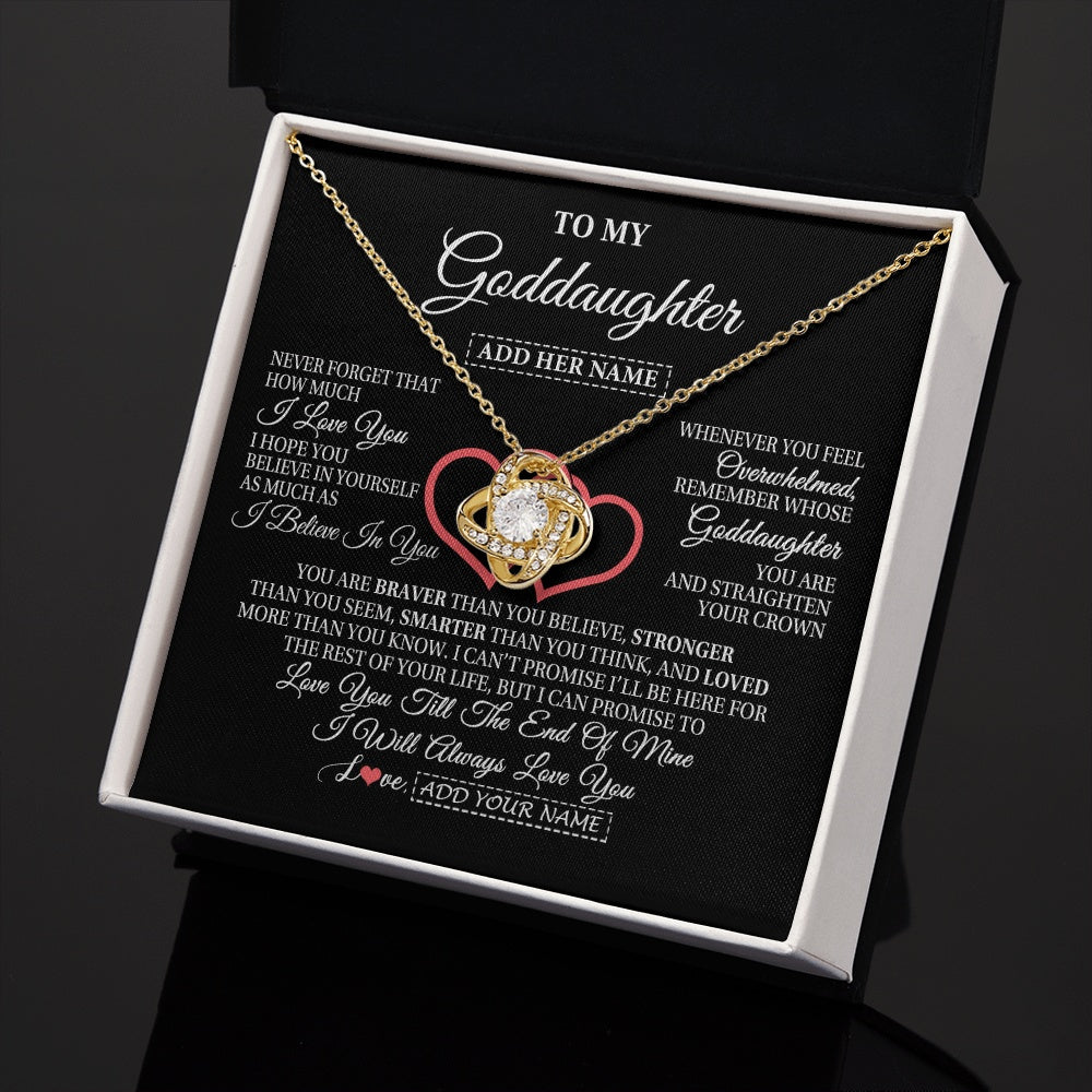 Personalized To My Goddaughter Birthday Gifts From Godmother Uncle Always Love You Goddaughter Gifts Necklace Jewelry Christmas Custom Gift Box Message Card