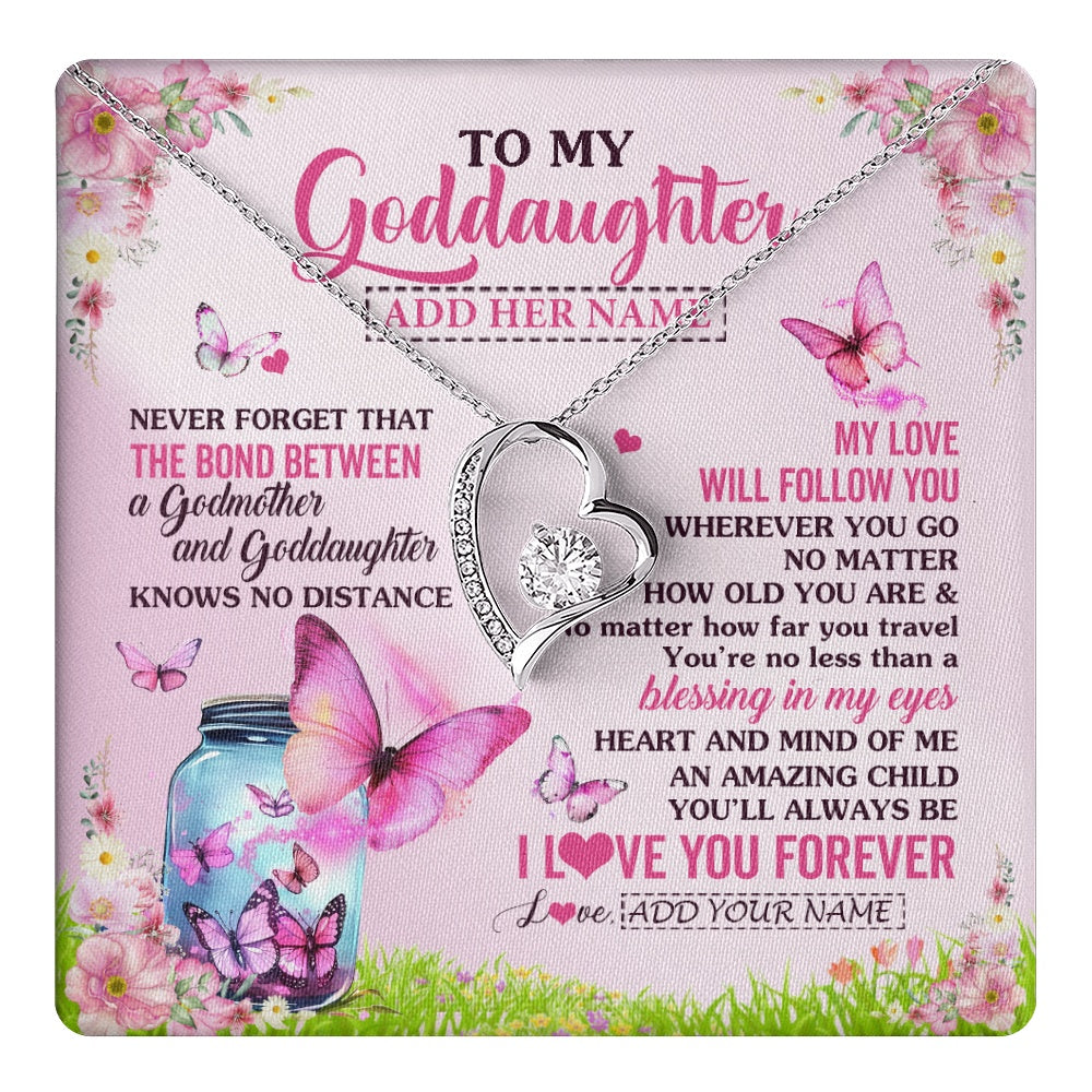 Personalized To My Goddaughter Butterfly Necklace From Godmother The Bond Between Goddaughter Birthday Gifts Graduation Christmas Jewelry Gift Box Message Card