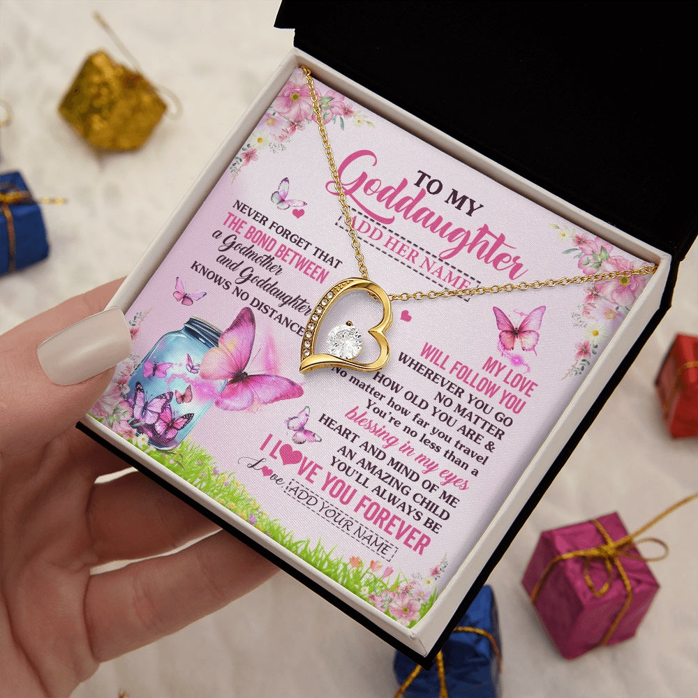 Personalized To My Goddaughter Butterfly Necklace From Godmother The Bond Between Goddaughter Birthday Gifts Graduation Christmas Jewelry Gift Box Message Card