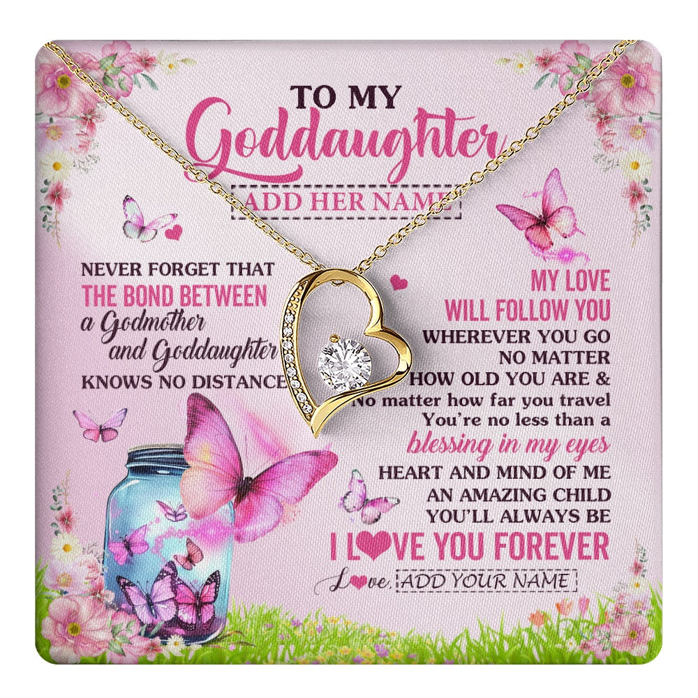 Personalized To My Goddaughter Butterfly Necklace From Godmother The Bond Between Goddaughter Birthday Gifts Graduation Christmas Jewelry Gift Box Message Card