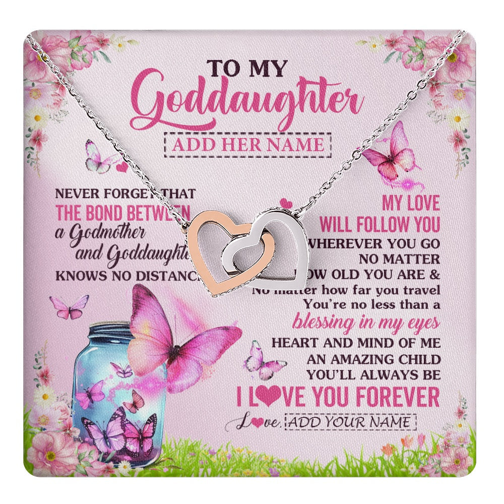 Personalized To My Goddaughter Butterfly Necklace From Godmother The Bond Between Goddaughter Birthday Gifts Graduation Christmas Jewelry Gift Box Message Card